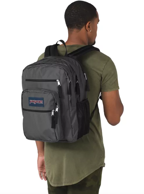 Sac d'école pour ordinateur portable Jansport Big Student Grey 34L grande capacité