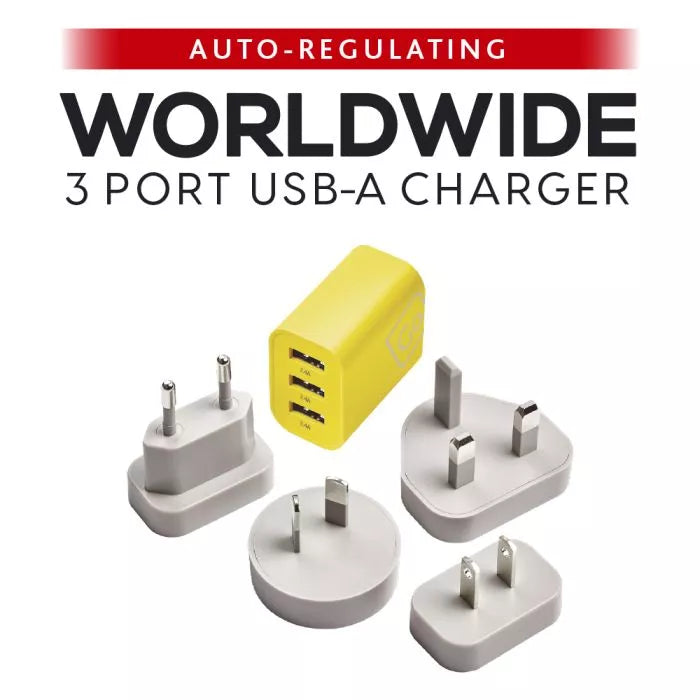 Go Travel Worldwide 3 Port USB-A Charger