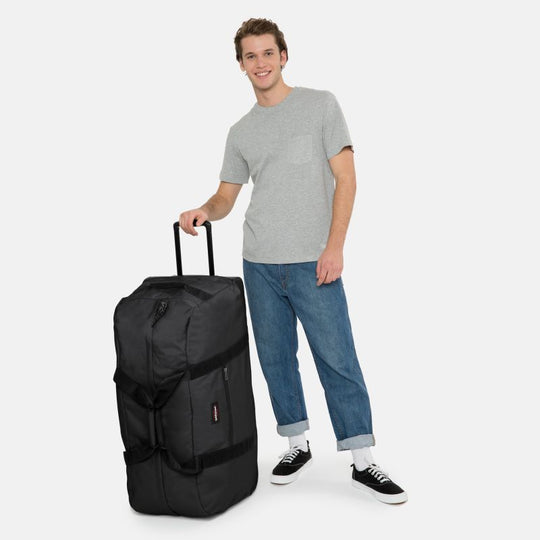 Eastpak Container 85 + schwarze, extragroße Reisetasche mit Rollen 