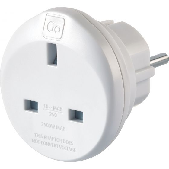 Go Travel Adaptor Uk to Euro - Carews.ie