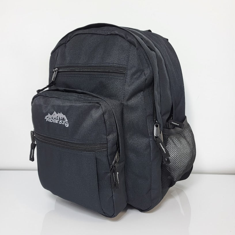 Ridge 53 College Large Capacity Secondary School Bag Black - Carews.ie