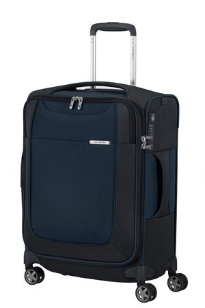 Samsonite D'Lite Midnight Blue Expandable Lightweight 4 Wheel Cabin Suitcase with Laptop Sleeve 55x40x20cm/25cm - Carews.ie