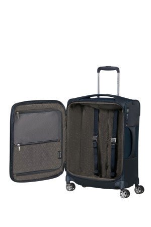 Samsonite D'Lite Midnight Blue Expandable Lightweight 4 Wheel Cabin Suitcase with Laptop Sleeve 55x40x20cm/25cm - Carews.ie