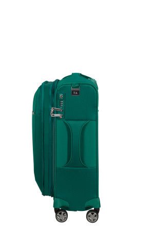 Samsonite D'Lite Pine Green Expandable Lightweight 4 Wheel Best Cabin Bag Suitcase with Laptop Sleeve - Carews.ie