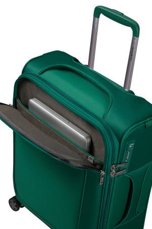 Samsonite D'Lite Pine Green Expandable Lightweight 4 Wheel Best Cabin Bag Suitcase with Laptop Sleeve - Carews.ie