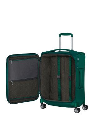 Samsonite D'Lite Pine Green Expandable Lightweight 4 Wheel Best Cabin Bag Suitcase with Laptop Sleeve - Carews.ie