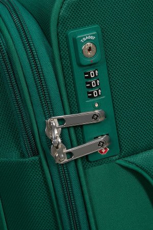 Samsonite D'Lite Pine Green Expandable Lightweight 4 Wheel Best Cabin Bag Suitcase with Laptop Sleeve - Carews.ie