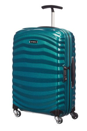 Samsonite Lite Shock Lightweight Cabin Suitcase 55cm Petrol Blue - Carews.ie