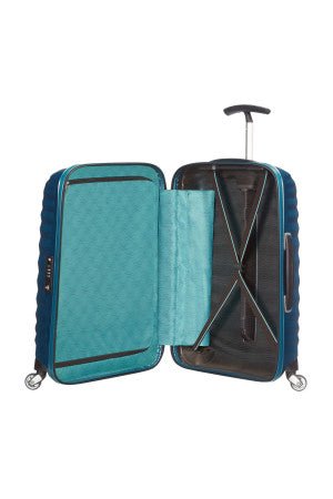 Samsonite Lite Shock Lightweight Cabin Suitcase 55cm Petrol Blue - Carews.ie